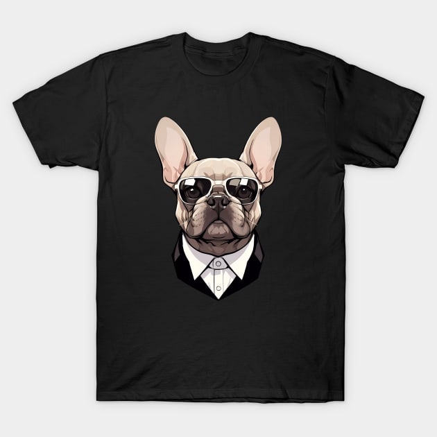 Formal Sunglasses French Bulldog T-Shirt by CandyApparel